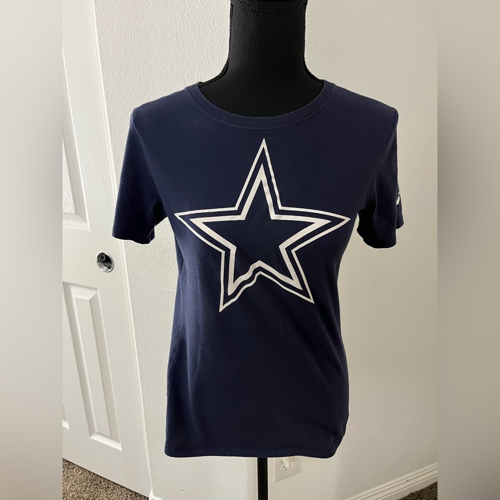 NFL Cowboys Women Navy T-Shirt with Star Logo